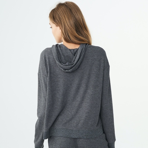 Aeropostale Grey Long Sleeve Waffle Hoodie - Picture 3 of 3